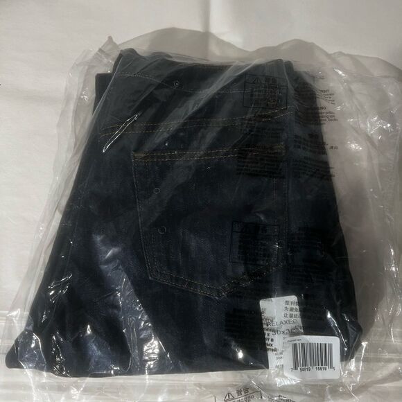 Men's Jeans Relaxed Fit 100% Cotton NEW IN PACKAGE George Denim Dark Denim - Picture 4 of 4